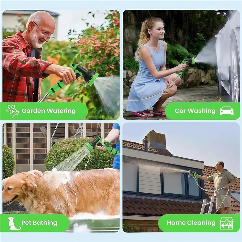 Gardena Hose Comfort - หัวฉีดสายยางสำหรับสวน พร้อมรูปแบบการฉีดน้ำ 10 แบบ - หัวฉีดน้ำแรงดันสูง