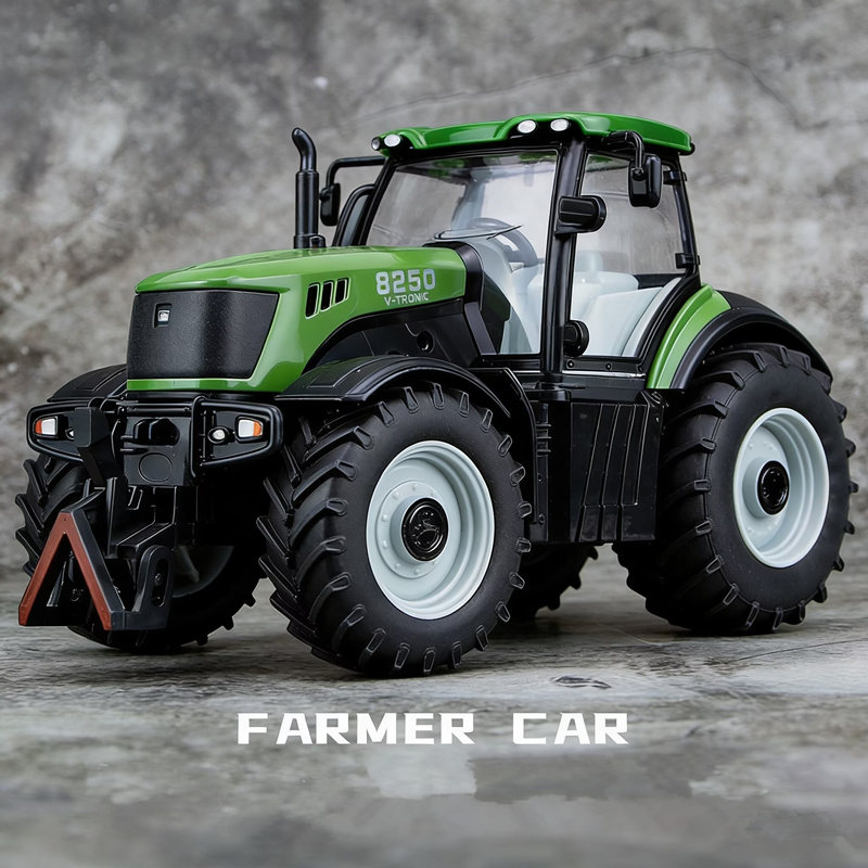 Farming Agriculture Model - รถแทรกเตอร์โลหะผสมอัลลอยด์ขนาด 1/30 ของเล่นเด็กแบบจำลองรถไถนาพร้อมเสียง ของขวัญสำหรับเด็ก