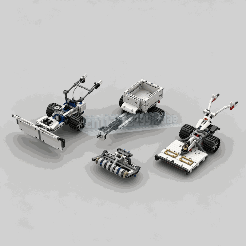 Farming Agriculture Model - 1021Parts MOC รถแทรกเตอร์ฟาร์มแบบเพลาเดี่ยวคู่ พร้อมอุปกรณ์เสริมสี่ชิ้น โมเดลยานพาหนะทางการเกษตร ของเล่นตัวต่อแบบกำหนดเอง