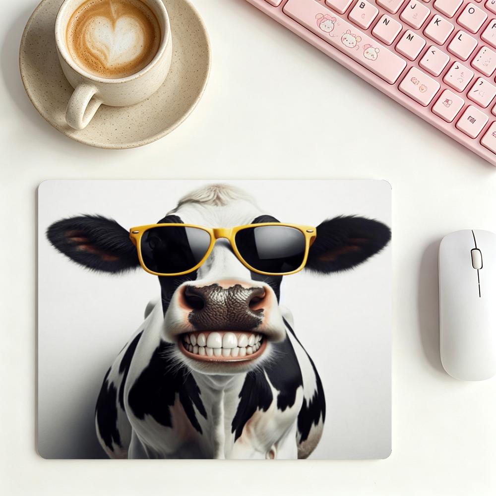 Cow Mat Rubber - แผ่นรองเมาส์ลายการ์ตูนวัวสุดเท่ ขนาดใหญ่ สำหรับเล่นเกมส์ ใช้ได้กับโต๊ะทำงาน คอมพิวเตอร์ แล็ปท็อป