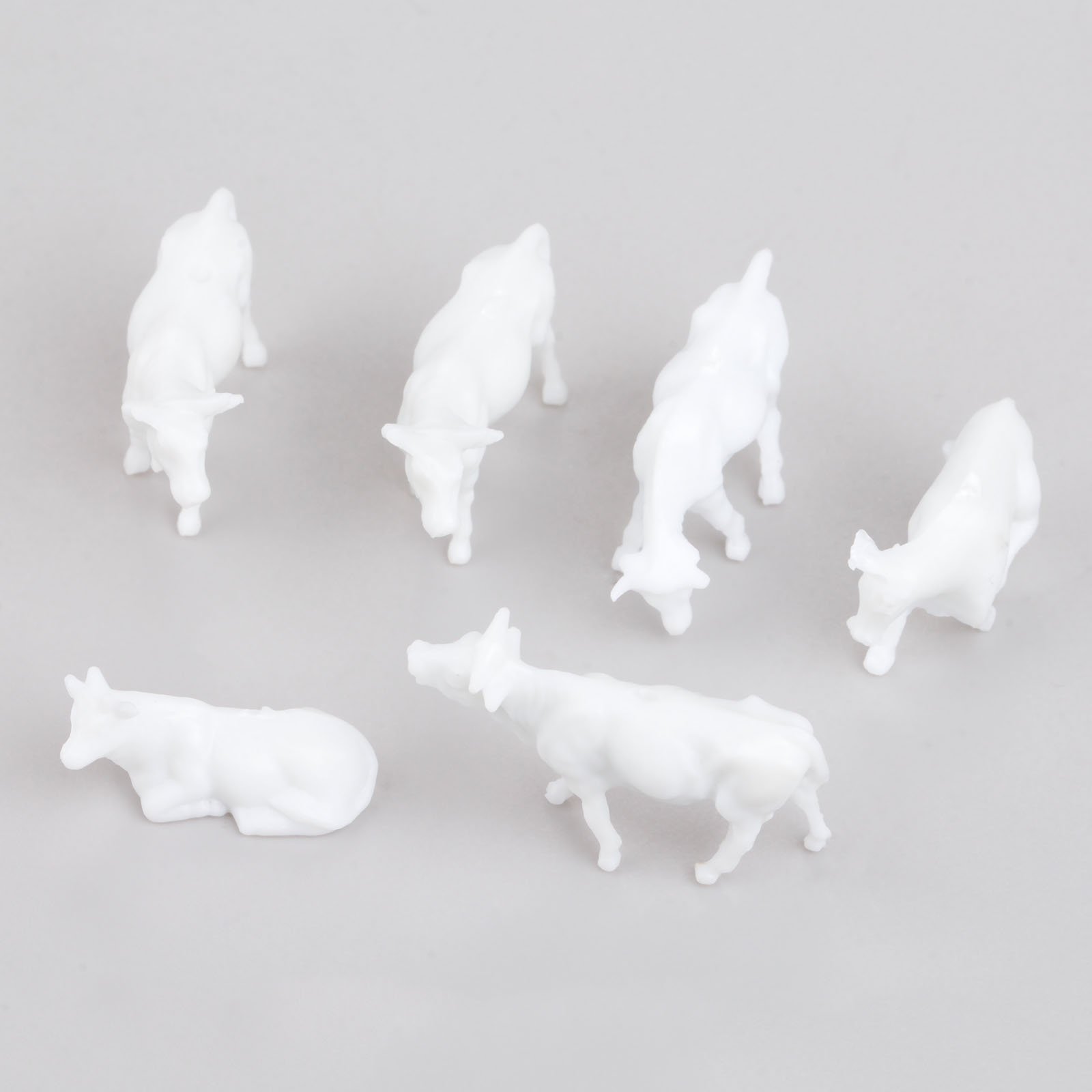 Farming Agriculture Model - 100Pcs สีขาวรุ่นวัว Scale 1:87พลาสติกฟาร์มสัตว์วัวสำหรับรุ่นการเกษตร Park ภูมิทัศน์ชนบทรูปแบบ