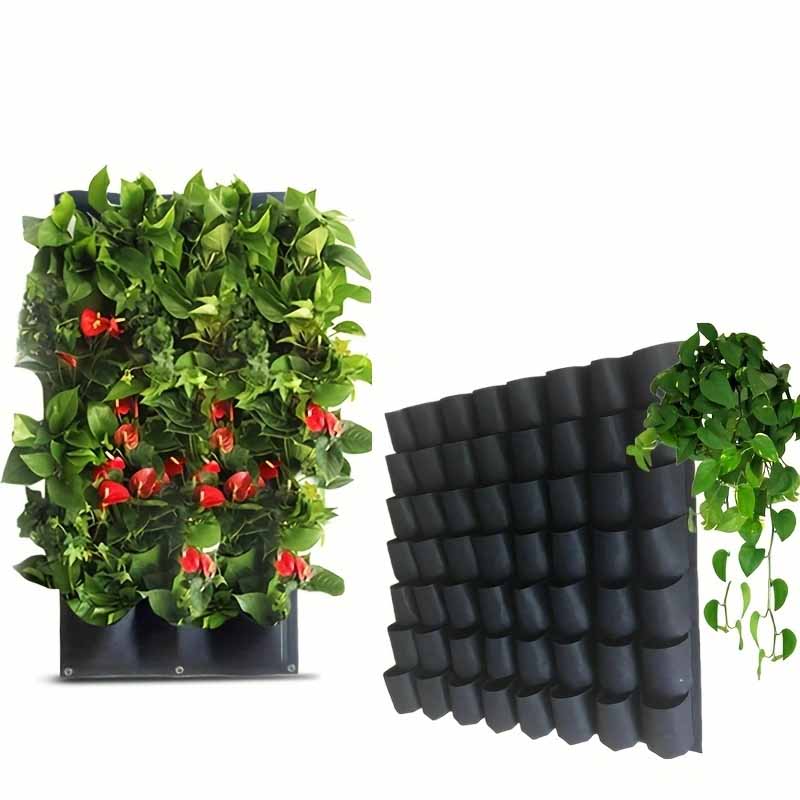Agriculture Vertical Farming - กระเป๋าปลูกต้นไม้แบบหลายช่องสีดำสำหรับแขวนไว้สำหรับใส่ Grow ดอกไม้ผลไม้ผักกระถางปลูกต้นไม้แนวตั้งในบ้านสวน